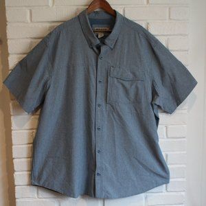 DULUTH TRADING Shirt Men's 3xl Blue Untucked Button Up Outdoor Fishing Vented